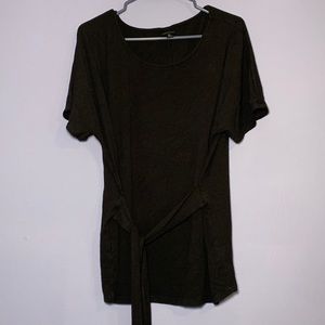Worthington Ribbed Black Short-Sleeve Top